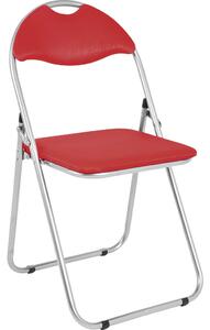 SKLÁDACÍ STOLIČKA, červená, barvy hliníku - Jídelní židle