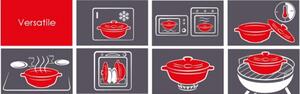 Hrnec oválný s poklicí na pečení a vaření 33 x 26 cm, 6l Emile Henry (Barva-červená granátová)
