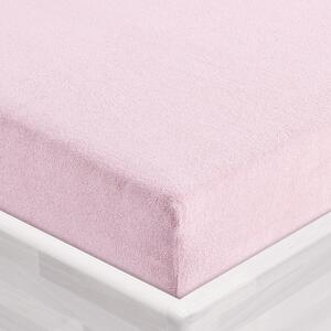 Froté napínací prostěradlo FR-032 Pudrově růžová 90 x 200 - výška 20 cm