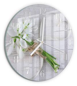Skleněné hodiny na stěnu Kytice květin zsob-fi30-00087182