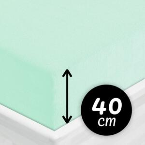 Froté napínací prostěradlo na extra vysokou matraci FR-034 Mintové 80 x 200 - výška 40 cm