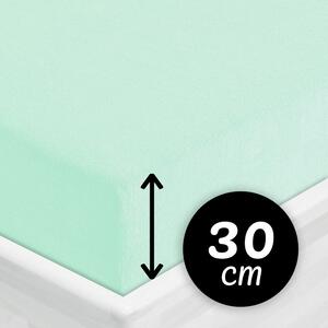 Froté napínací prostěradlo na vysokou matraci FR-034 Mintové 80 x 200 - výška 30 cm