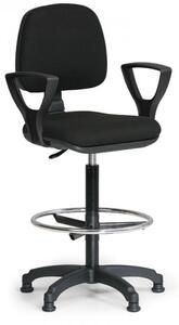 Zvýšená pracovní židle Milano s područkami černá
