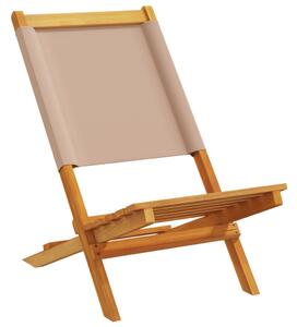 Skládací zahradní židle 4 ks taupe textil a masivní dřevo