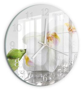 Skleněné hodiny na stěnu Orchidej zsob-fi30-00058178