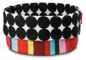Košík na chleba, pečivo, cukrovinky, šperky, kometiku... Scoop REMEMBER (Bareva černá kolečka+ barevný vzor červený)