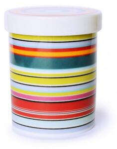 Porcelánová dóza/ hrnek s víkem/podšálkem Colour Stripes REMEMBER (barevné pruhy)