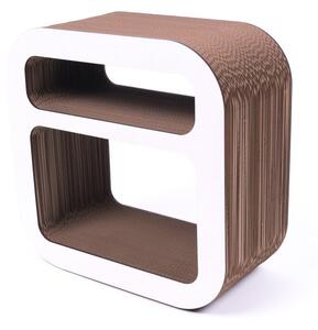 Noční stolek, polička bílý z recyklovaného kartonu ROUNDSHELF KARTOONS (Barva-bílá)