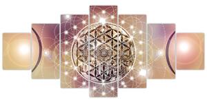 Obraz - Mandala s elementy (210x100 cm)