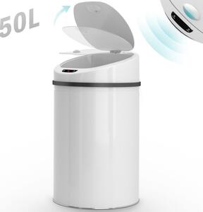 Bezdotykový koš na odpadky se senzorem, 50 l, bílý