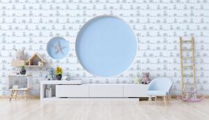 A.S. Création | Vliesová tapeta na zeď Little Love 38113-1 | 0,53 x 10,05 m | modrá, bílá, šedá