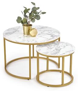 Konferenční stolek Paola, mramor / zlatá