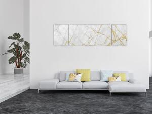Obraz - Bílo-zlatý mramor (170x50 cm)