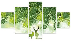 Obraz - Jeleni v lese (125x70 cm)