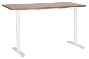 Elektricky výškově nastavitelný pracovní stůl DESTINAS Hnědá/Bílá 160 cm 72 cm