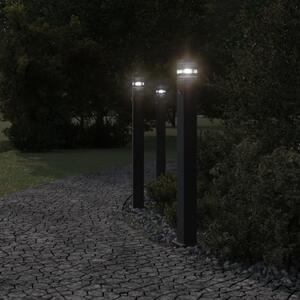 Venkovní stojací lampa s čidlem černá 110 cm hliník