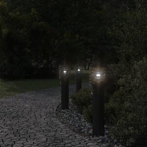 Venkovní stojací lampy s čidly 3 ks černé 60 cm nerezová ocel