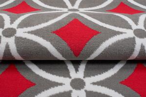 Chemex Kusový koberec Maya - geometrické tvary 3 - šedý/červený Rozměr koberce: 80x150 cm