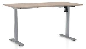 Výškově nastavitelný stůl OfficeTech A, 120 x 80 cm, šedá podnož, dub
