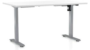 Výškově nastavitelný stůl OfficeTech A, 120 x 80 cm, šedá podnož, bílá