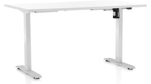 Výškově nastavitelný stůl OfficeTech A, 120 x 80 cm, bílá podnož, bílá