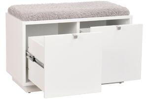 Bílá lakovaná lavice ROWICO CONFETTI 70 cm s úložným prostorem