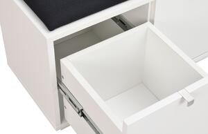 Bílá lakovaná lavice ROWICO CONFETTI II. 70 cm s úložným prostorem