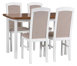 Jídelní stůl MAX 4 deska stolu kaštan, nohy stolu bílá