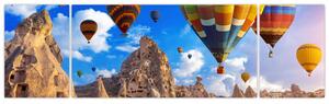 Obraz - Horkovzdušné balóny, Cappadocia, Turkey. (170x50 cm)