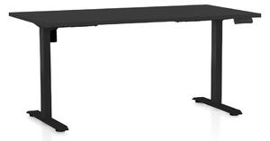 Výškově nastavitelný stůl OfficeTech B, 160 x 80 cm, černá podnož, černá