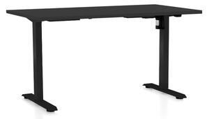 Výškově nastavitelný stůl OfficeTech A, 120 x 80 cm, černá podnož, černá