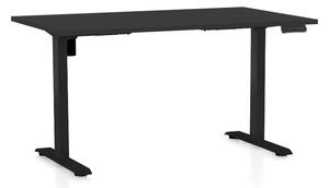 Výškově nastavitelný stůl OfficeTech B, 120 x 80 cm, černá podnož, černá