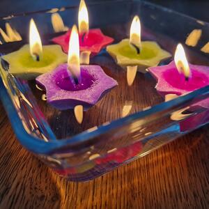 Supeko plovoucí svíčky HVĚZDA 3ks zelenožluté dárkové balení