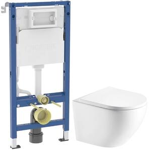 Sada podomítkový WC modul Geberit Duofix 111.170.00.2, WC mísa se sedátkem s pomalým sklápěním Hagser Beno HGR20000042