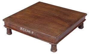 Starý čajový stolek z teakového dřeva, 74x74x21cm