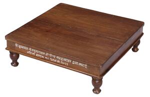 Starý čajový stolek z teakového dřeva, 66x66x22cm