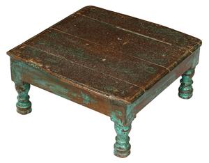 Starý čajový stolek z teakového dřeva, 50x48x23cm