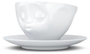 Líbající zamilovaný šálek a podšálek na kávu, cappuccino, čaj 200 ml, 58products (bílý porcelán)