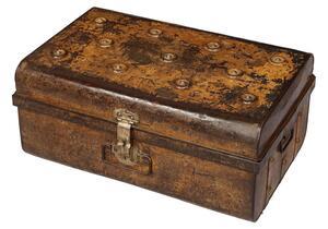 Plechový kufr, staré příruční zavazadlo, 69x47x30cm