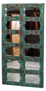 Zrcadlo v rámu z teakového dřeva, vyrobené ze starých dveří, 98x7x180cm