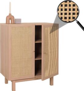 Highboard HWC-M51, komoda skíka píborník, úloné prostory, Kubu ratan 98x79x42cm pírodní