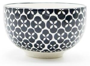 Porcelánová miska Bredemeijer Pucheng, černobílá, minimalistické vzory, set 4 ks, 200 ml