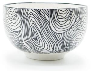 Porcelánová miska Bredemeijer Pucheng, černobílá, minimalistické vzory, set 4 ks, 200 ml