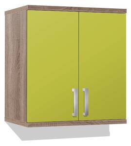 Koupelnová skříňka závěsná K38 barva skříňky: dub sonoma tmavá, barva dvířek: lemon lesk