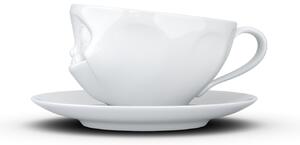 Mlsný šálek a podšálek na kávu, cappuccino, čaj 200 ml, 58products (bílý porcelán)