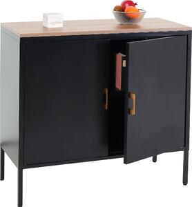 Komoda HWC-L84, píborník píborník, 2 dveře kov 90x90x40cm, potaený melaminem erná