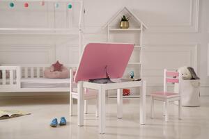 Vingo Dětský růžový stolek otevírací se dvěma přihrádkami