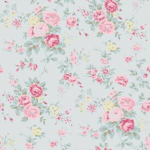 Vliesová tapeta na zeď, modrá, květiny, 125133, Shabby Chic by Rachel Ashwell