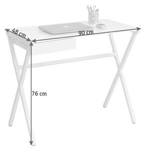 PSACÍ STŮL, vysoce lesklá bílá, 90/48/76 cm Carryhome - Psací stoly