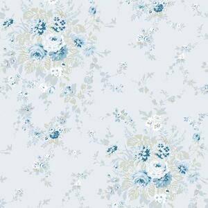 Vliesová tapeta na zeď, modrá, květiny, 125128, Shabby Chic by Rachel Ashwell
